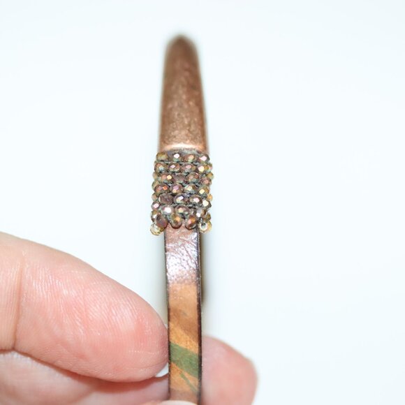 Like New Sundance Copper Leather Beaded Magnet Bracelet - Picture 3 of 6